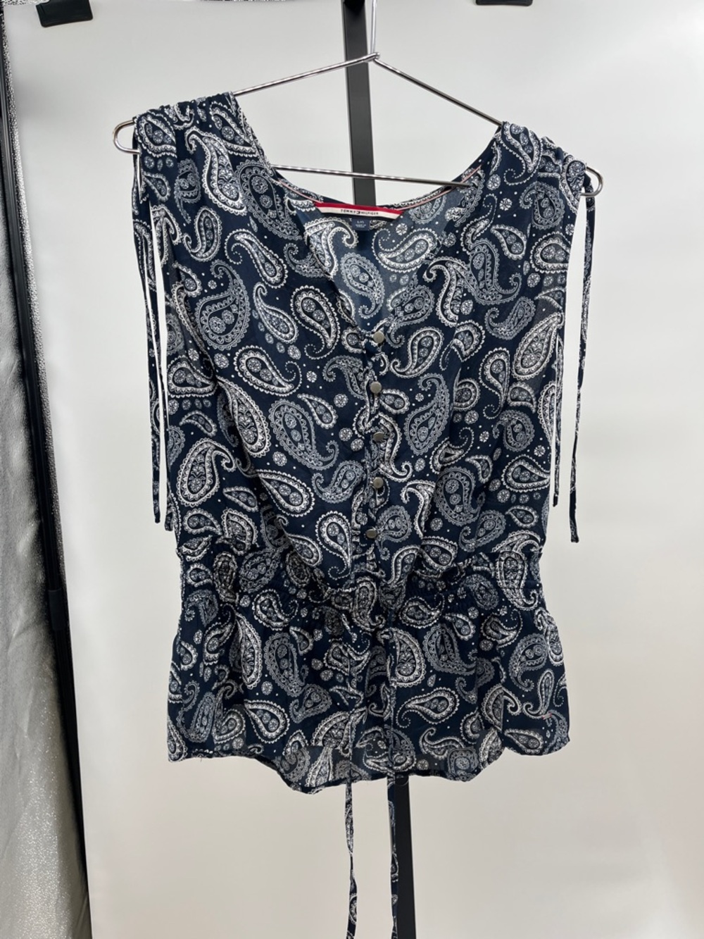 Tommy Hilfiger Navy and White Paisley Tie-Shoulder Camisole SUMMER TIME!